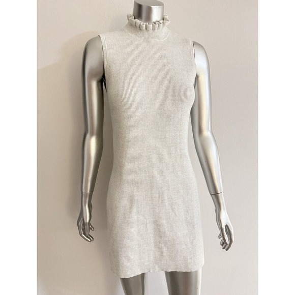 Laundry By Shelli Segal Knit Tunic Dress Silver Lurex Knit Small - Picture 2 of 9